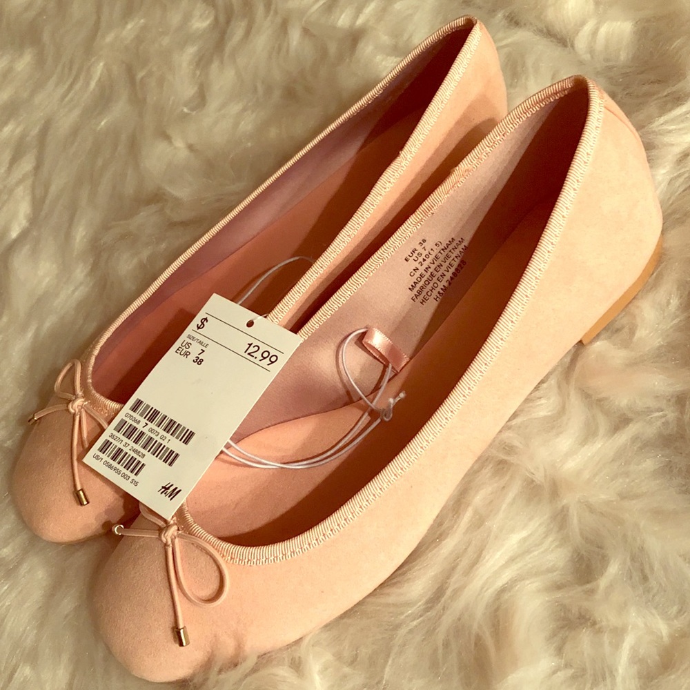 New H&M Flat Beige/Pink Shoes